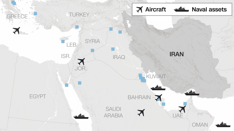 A look at the military hardware the US has positioned for potential war with Iran